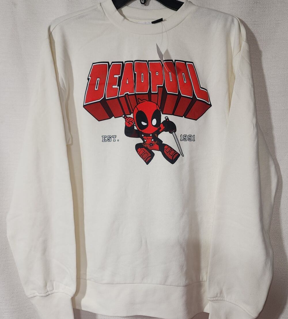 Marvel Deadpool Graphic white sweatshirt men's Small